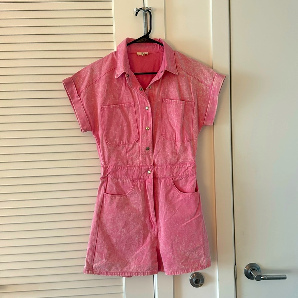 Pink Utility Romper